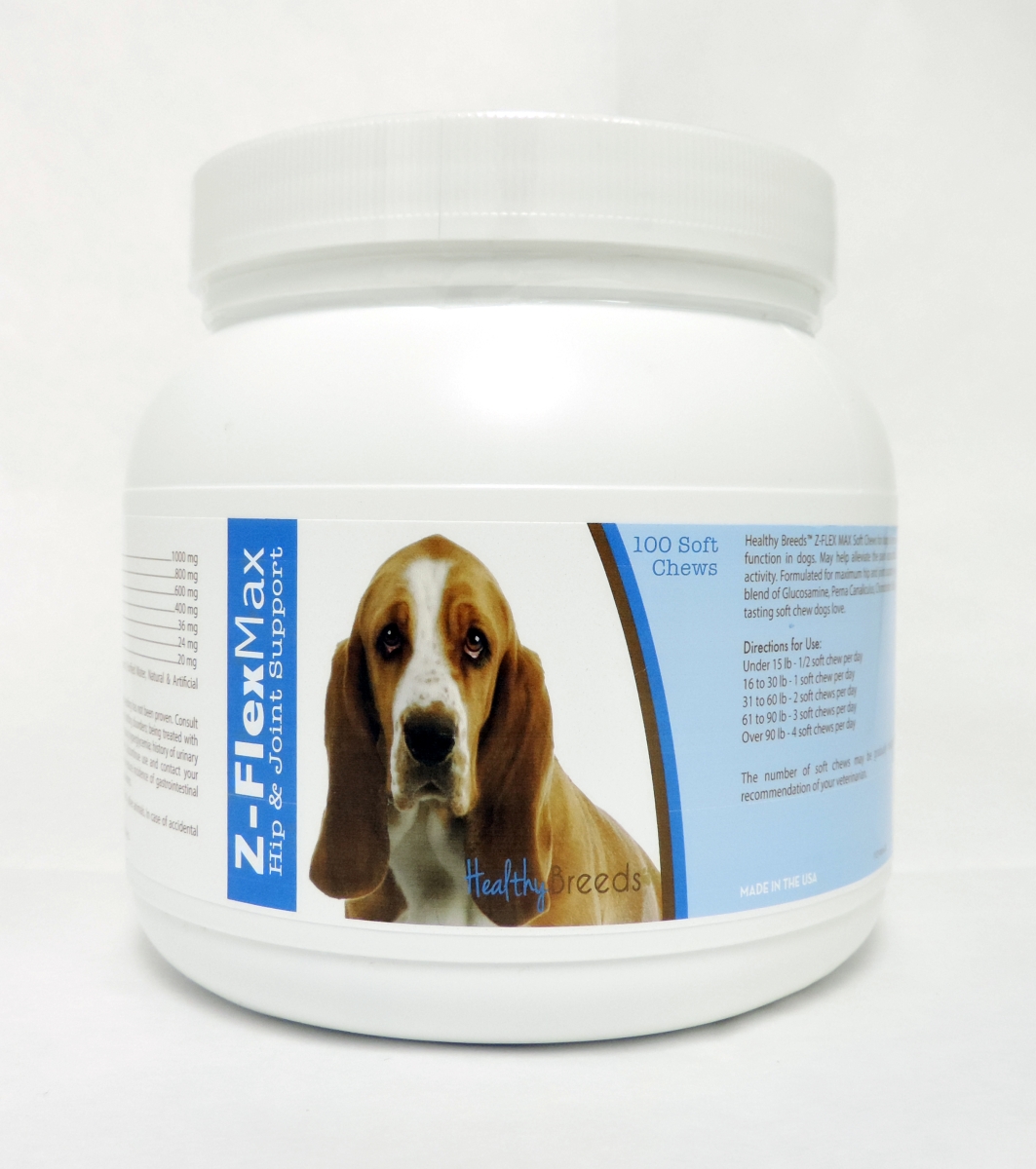 Picture of Healthy Breeds 840235101376 Basset Hound Z-Flex Max Hip & Joint Soft Chews - 100 Count