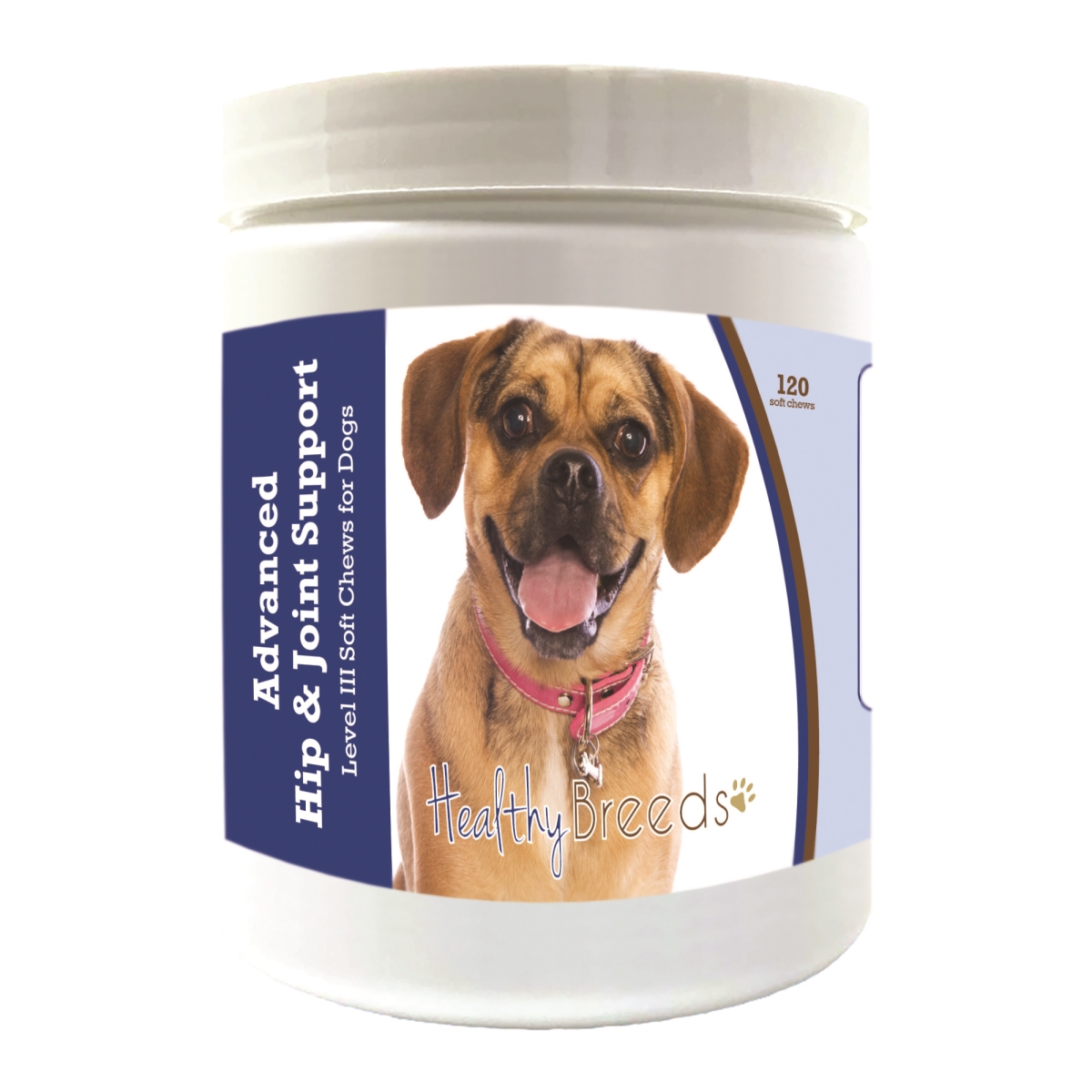 Picture of Healthy Breeds 192959899016 Puggle Advanced Hip & Joint Support Level III Soft Chews for Dogs