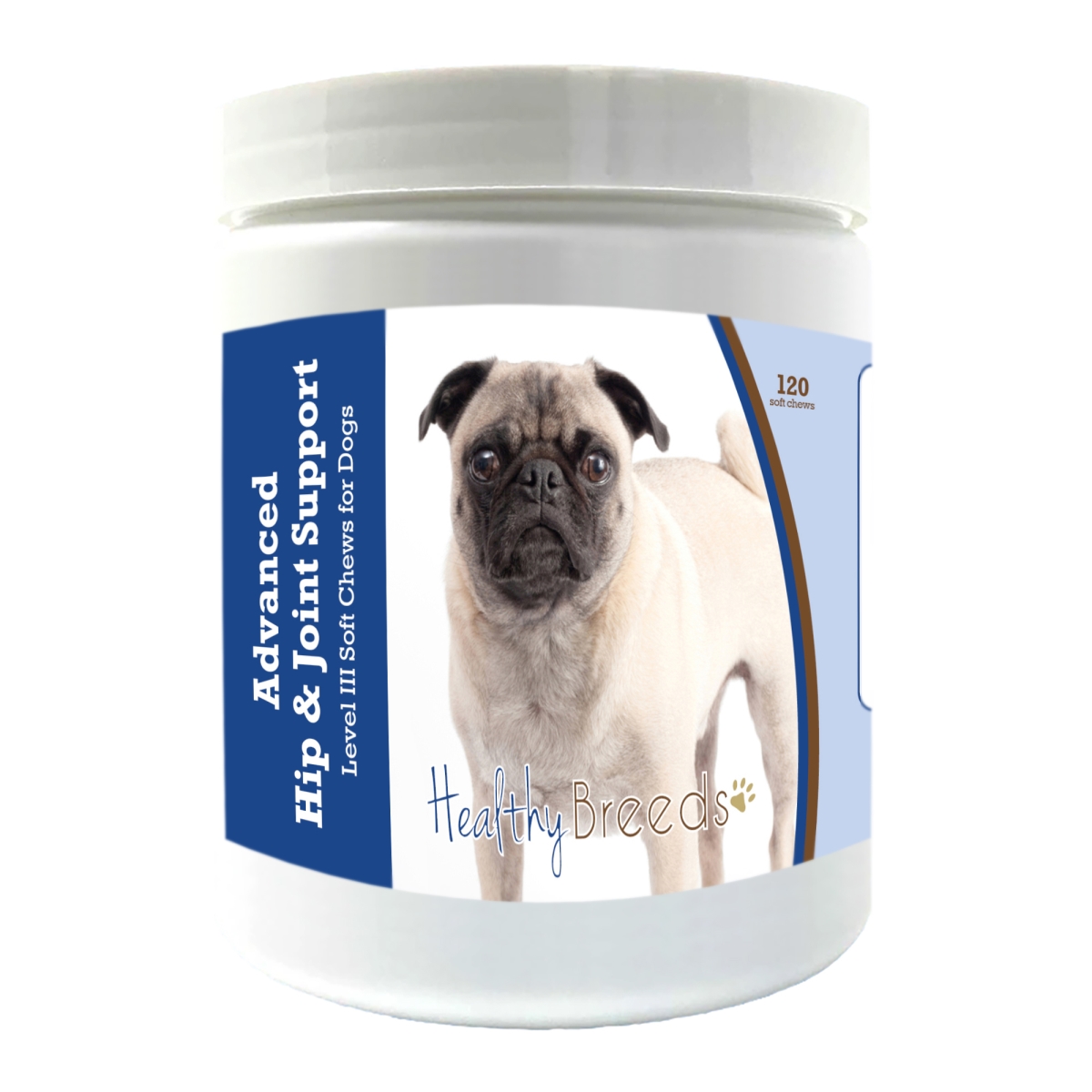 Picture of Healthy Breeds 192959899030 Pug Advanced Hip & Joint Support Level III Soft Chews for Dogs