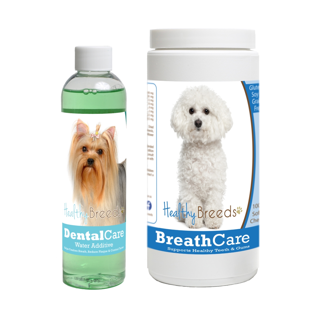 Picture of Healthy Breeds 192959811223 8 oz Snappy Dental Care with Dental Rinse & Breath Care Soft Chews - 60 Count