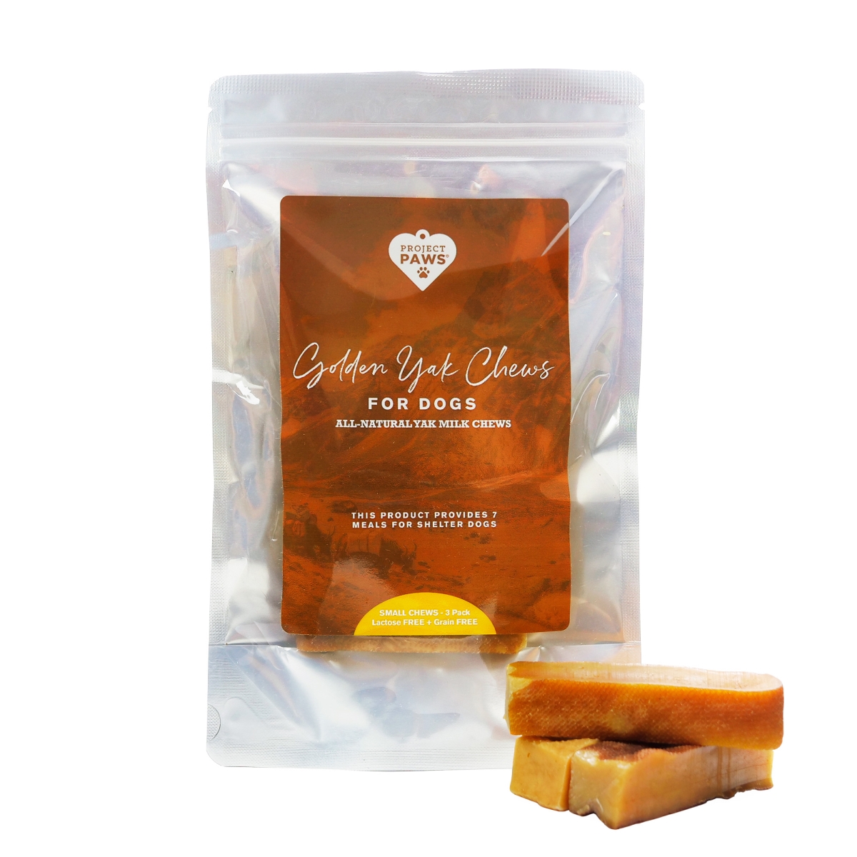 Picture of Project Paws 600246997548 All-Natural Golden Mini Yak Dog Chews - 3 Count