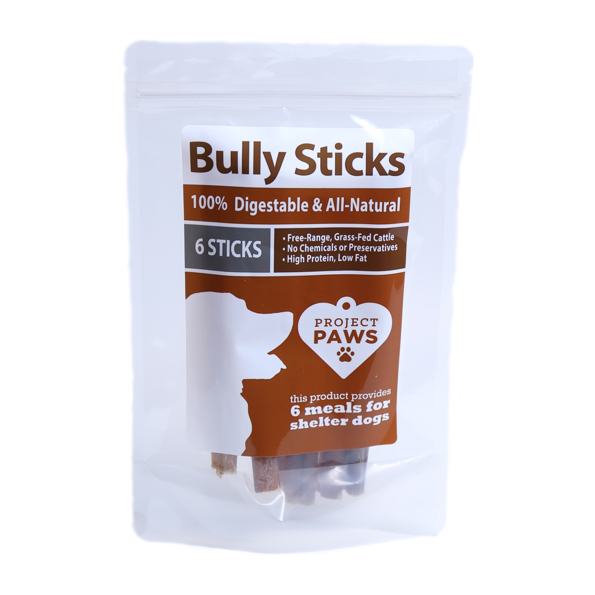 Picture of Project Paws 840235149323 Bully Sticks for Dogs - 6 Count