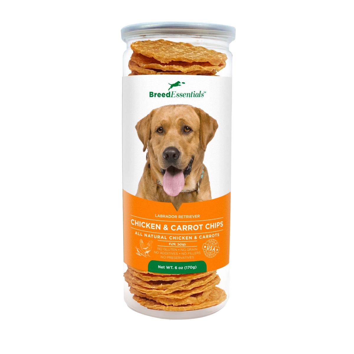 Picture of Breed Essentials 197247000037 6 oz Chicken & Carrot Chips - Labrador Retriever