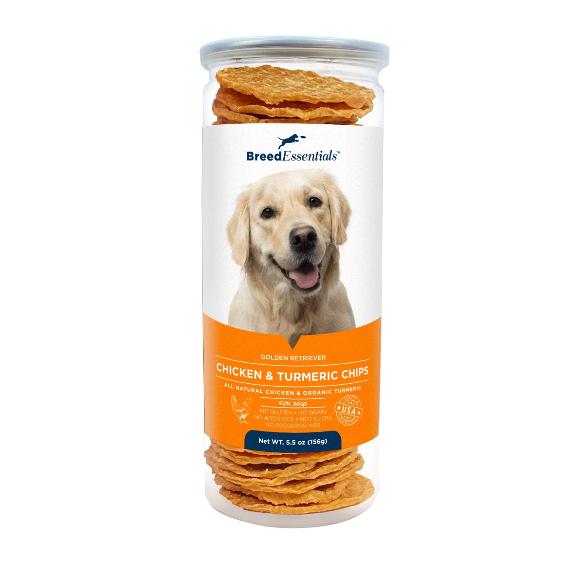 Picture of Breed Essentials 197247000198 5.5 oz Chicken & Turmeric Chips - Golden Retriever