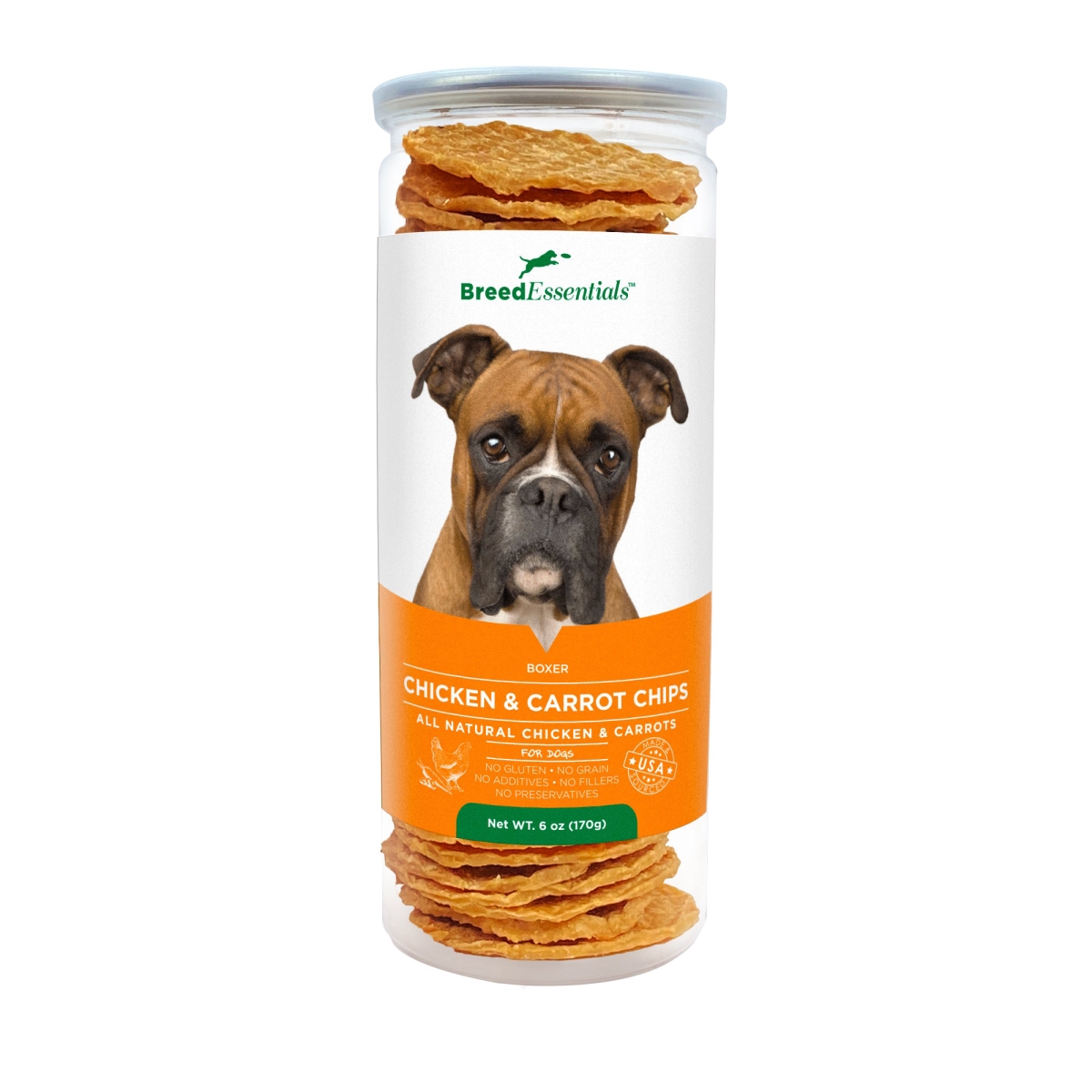 Picture of Breed Essentials 197247000334 6 oz Chicken & Carrot Chips - Boxer