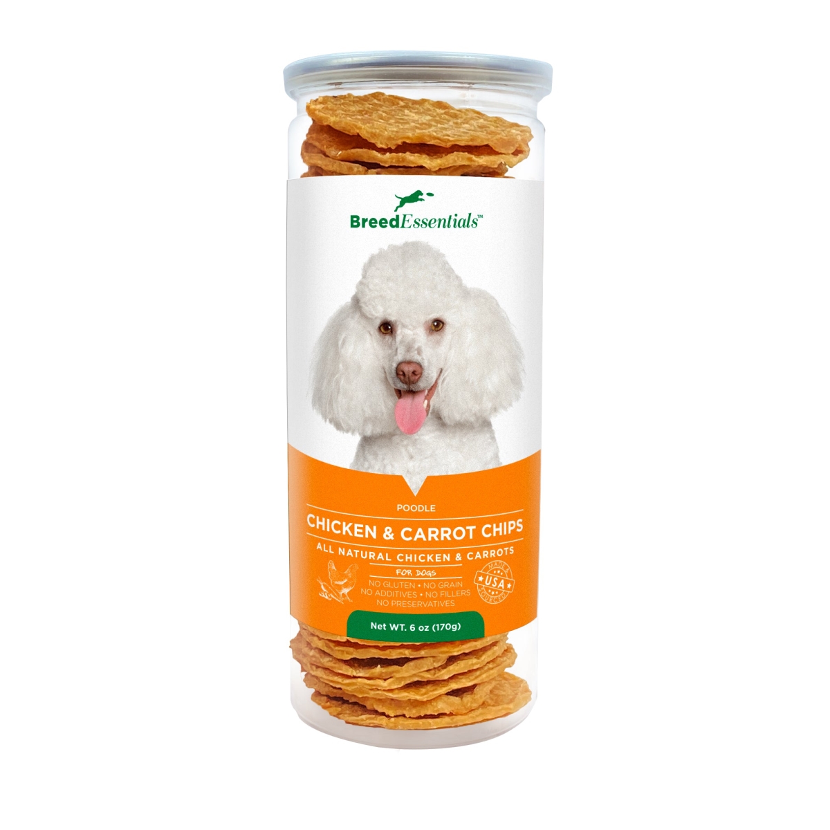 Picture of Breed Essentials 197247000389 6 oz Chicken & Carrot Chips - Poodle