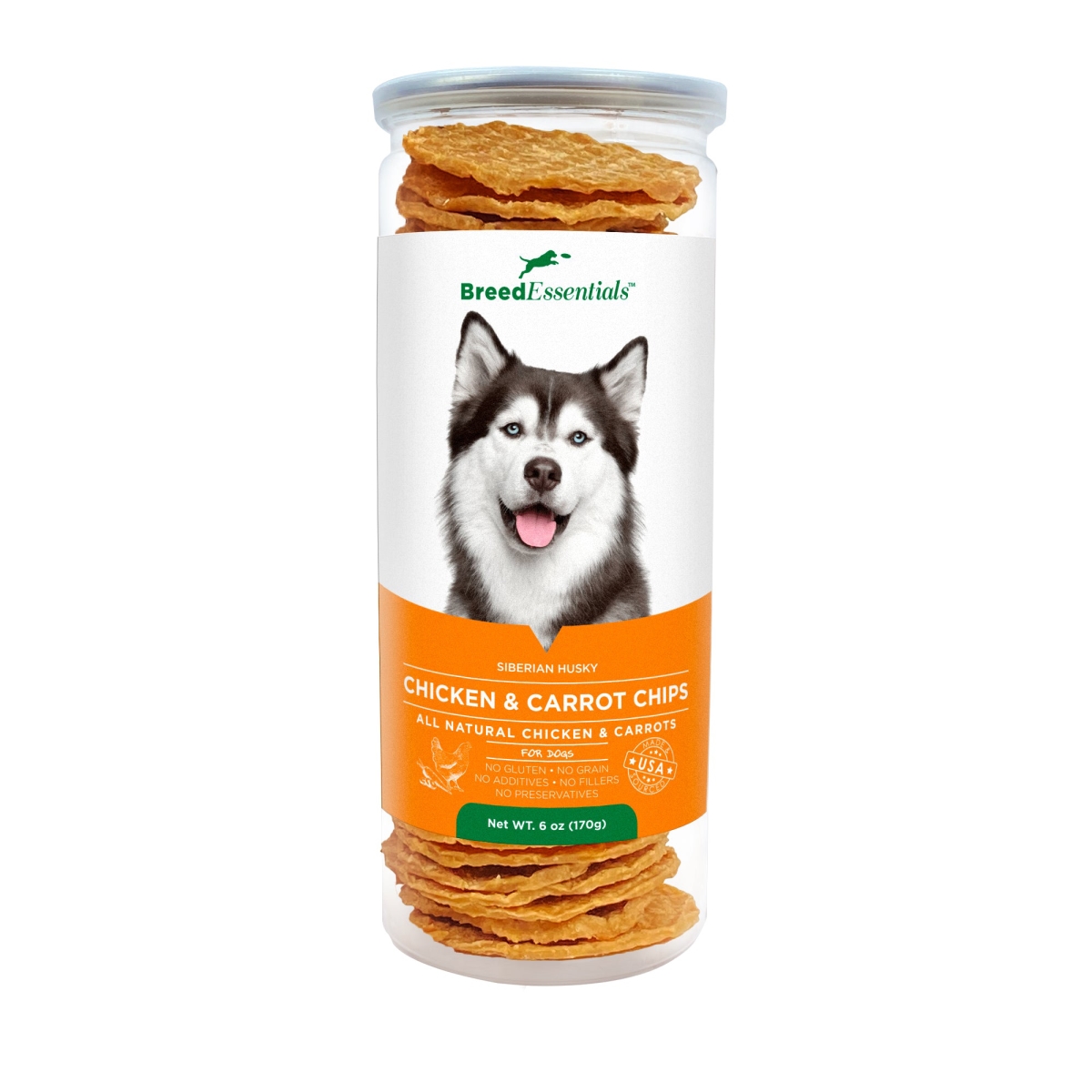 Picture of Breed Essentials 197247000631 6 oz Chicken & Carrot Chips - Siberian Husky