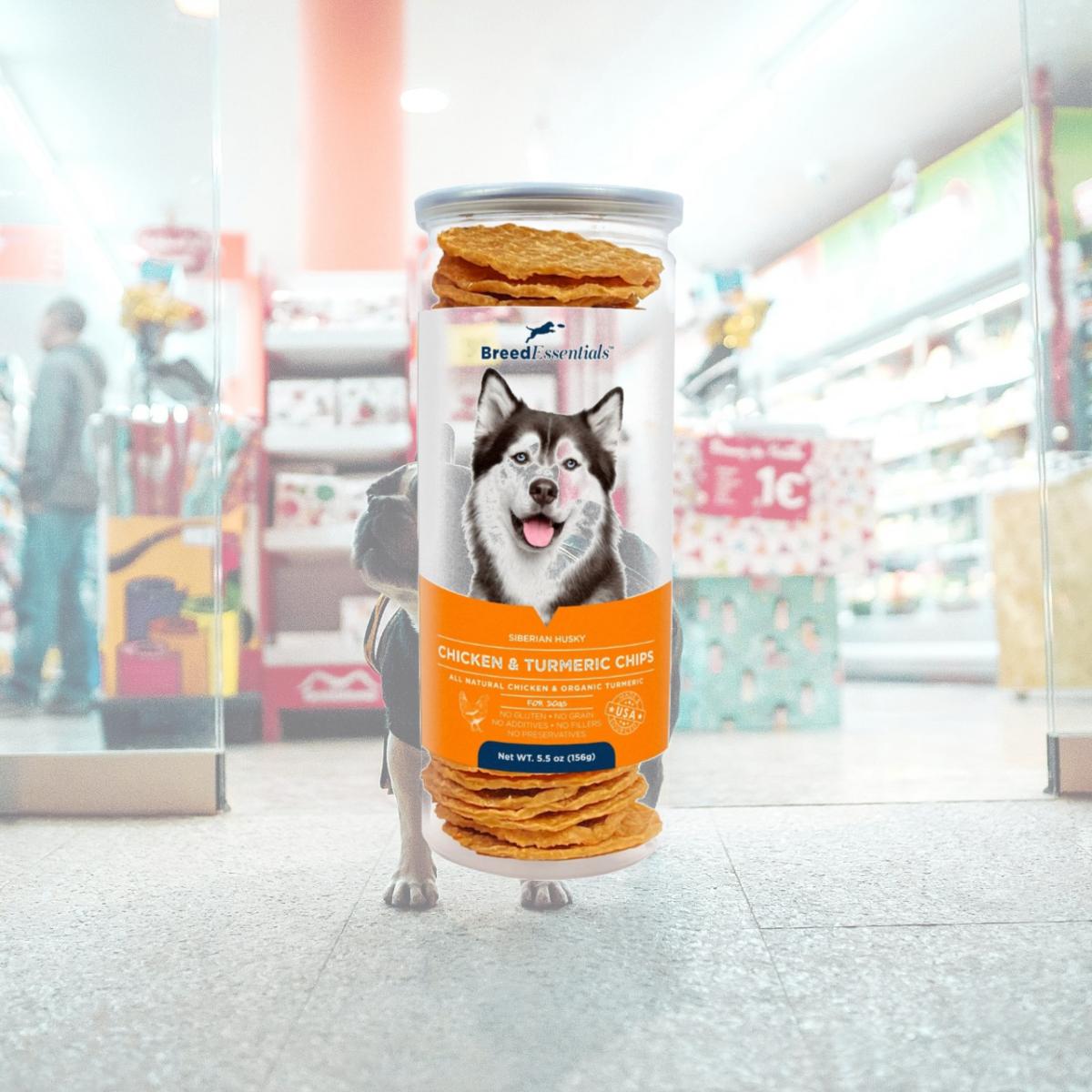 Picture of Breed Essentials 197247000648 5.5 oz Chicken & Turmeric Chips - Siberian Husky