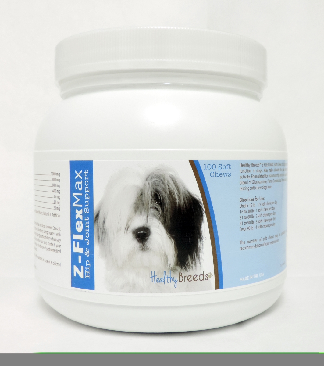 Picture of Healthy Breeds 840235114161 Old English Sheepdog Z-Flex Max Hip & Joint Soft Chews - 100 Count