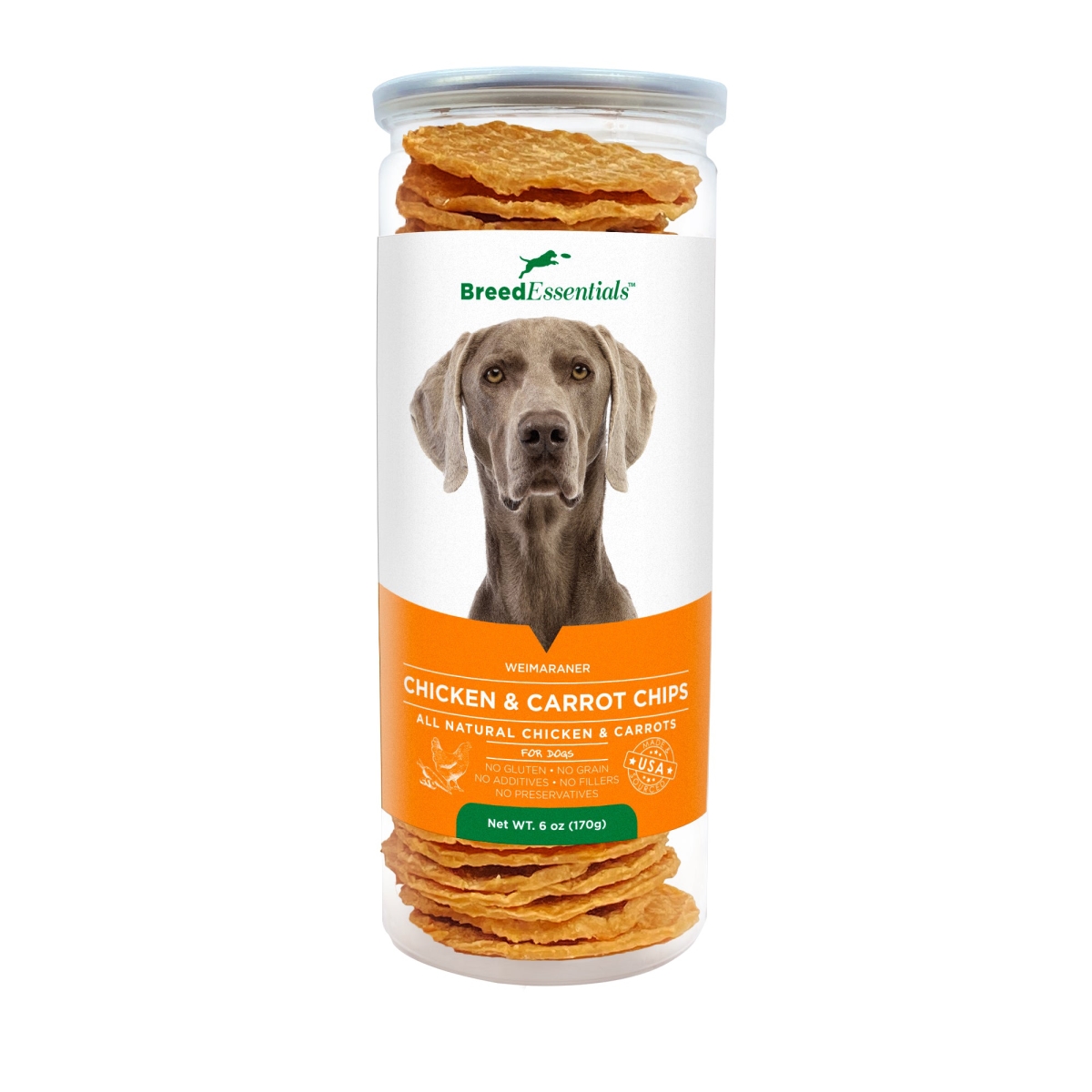 Picture of Breed Essentials 197247000884 6 oz Chicken & Carrot Chips - Weimaraner