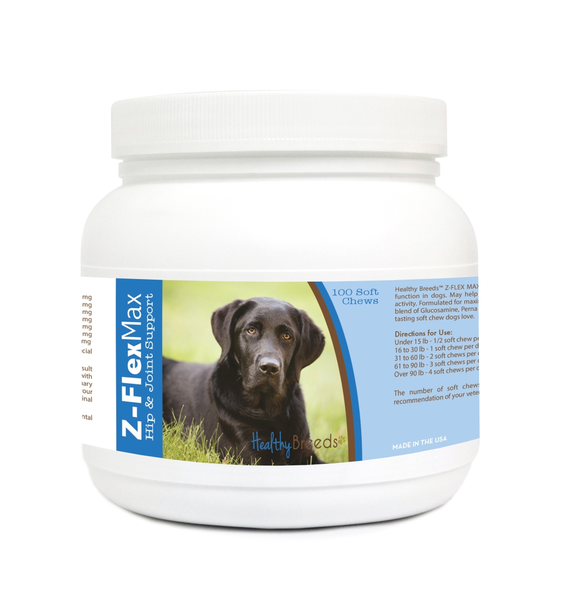 Picture of Healthy Breeds 840235134664 Labrador Retriever Z-Flex Max Hip & Joint Soft Chews - 100 Count