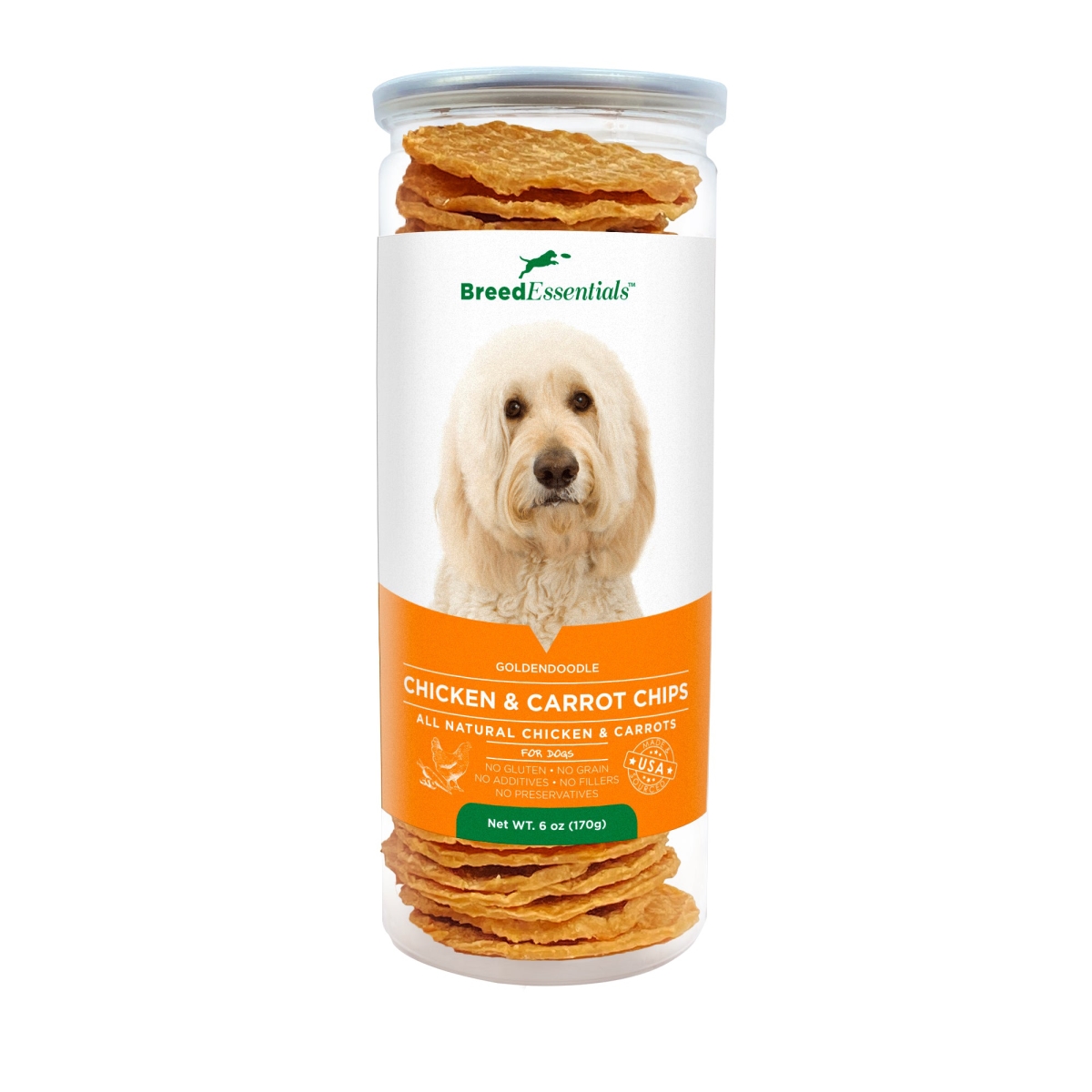 Picture of Breed Essentials 197247000983 6 oz Chicken & Carrot Chips - Goldendoodle