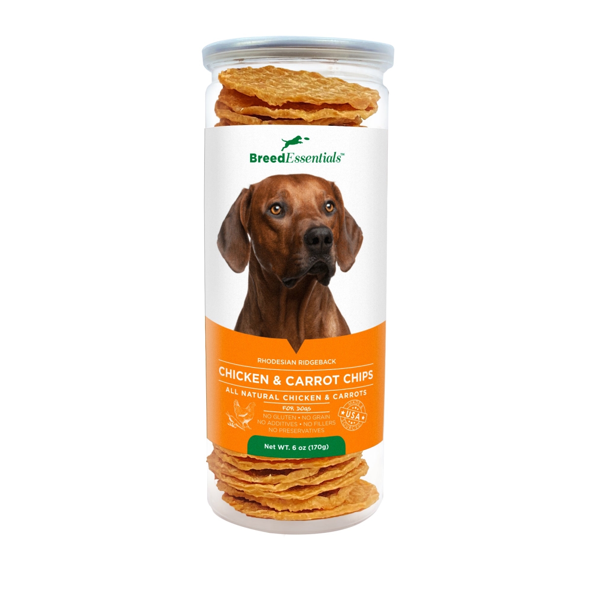 Picture of Breed Essentials 197247001034 6 oz Chicken & Carrot Chips - Rhodesian Ridgeback