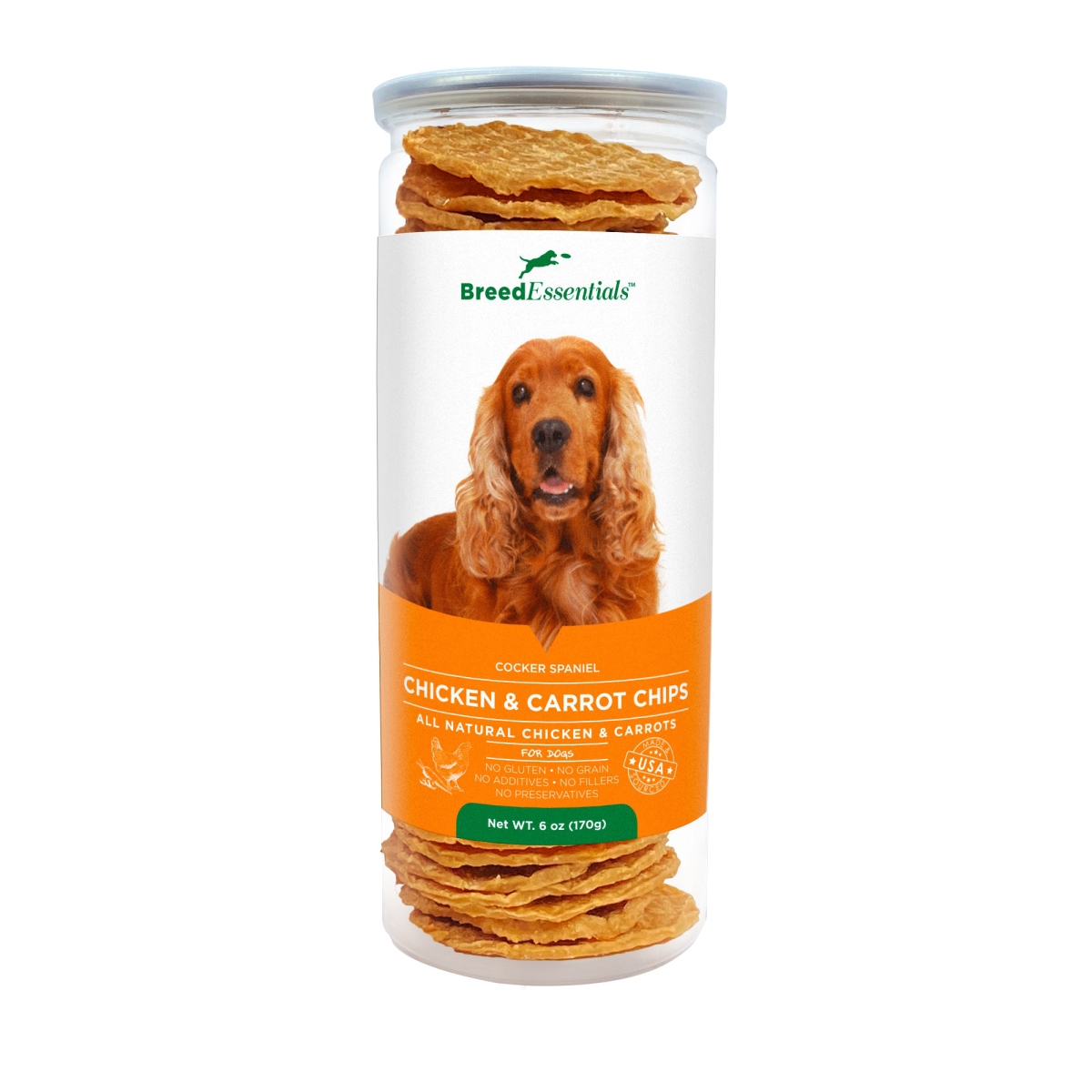 Picture of Breed Essentials 197247001089 6 oz Chicken & Carrot Chips - Cocker Spaniel