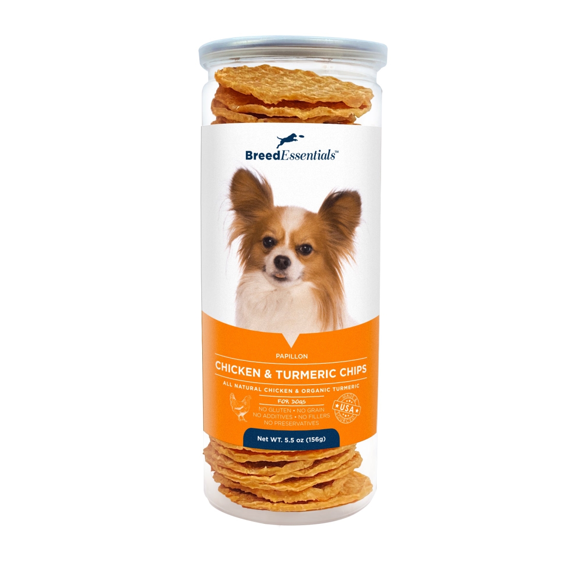 Picture of Breed Essentials 197247001249 5.5 oz Chicken & Turmeric Chips - Papillon