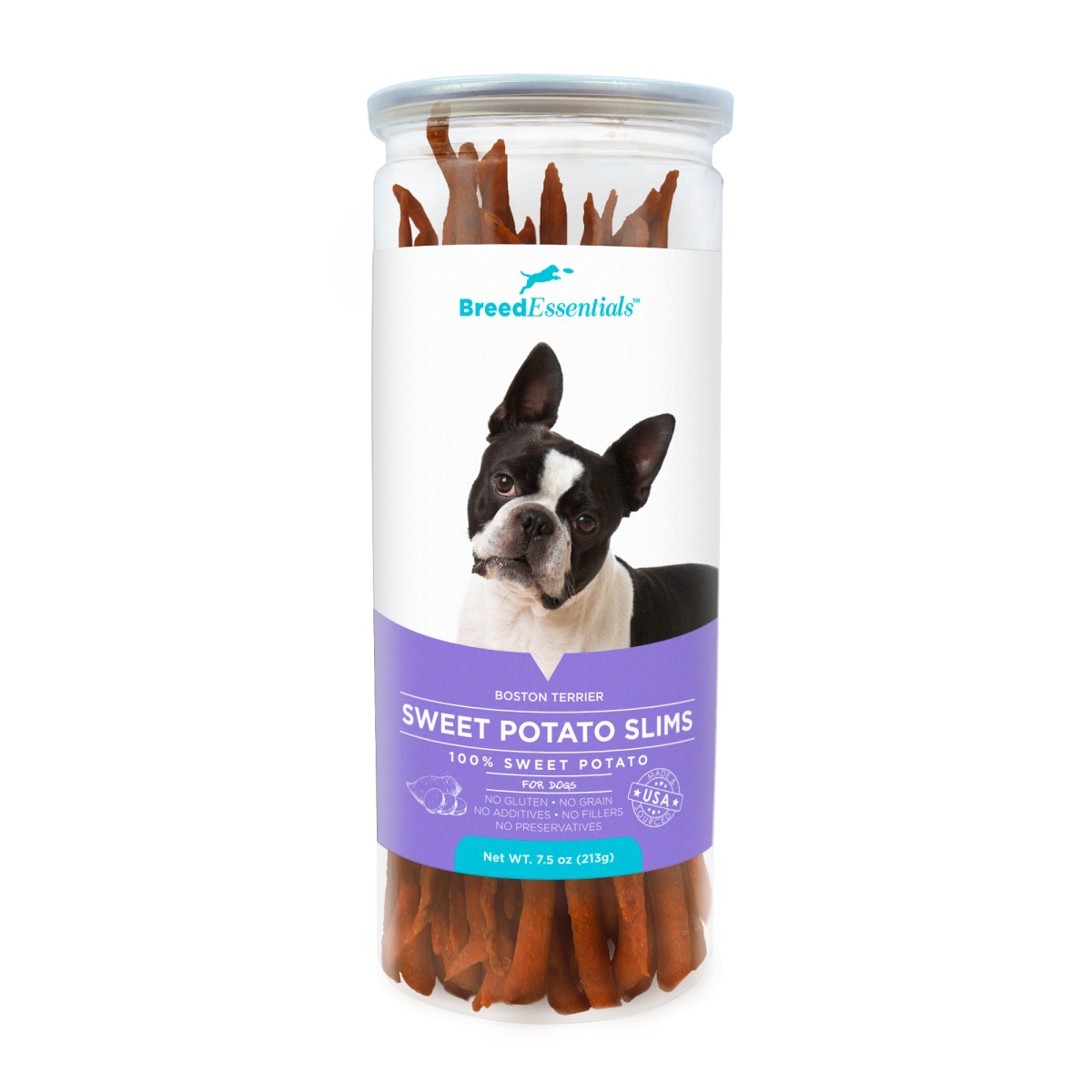 Picture of Breed Essentials 197247001508 7.5 oz Sweet Potato Slims - Boston Terrier