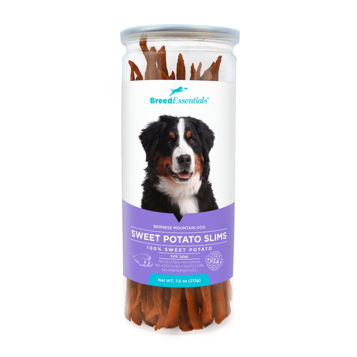 Picture of Breed Essentials 197247001652 7.5 oz Sweet Potato Slims - Bernese Mountain Dog