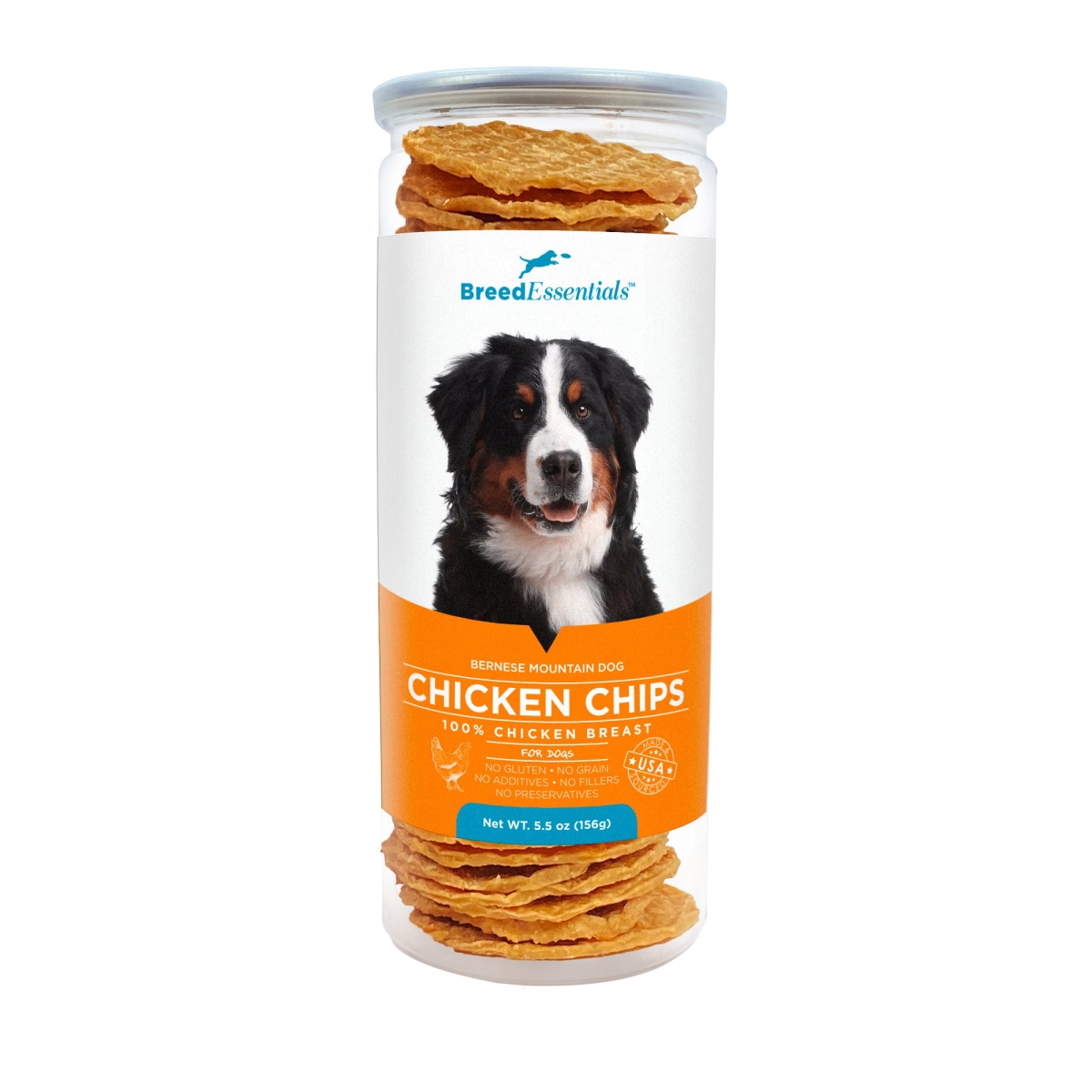 Picture of Breed Essentials 197247001676 5.5 oz Chicken Chips - Bernese Mountain Dog
