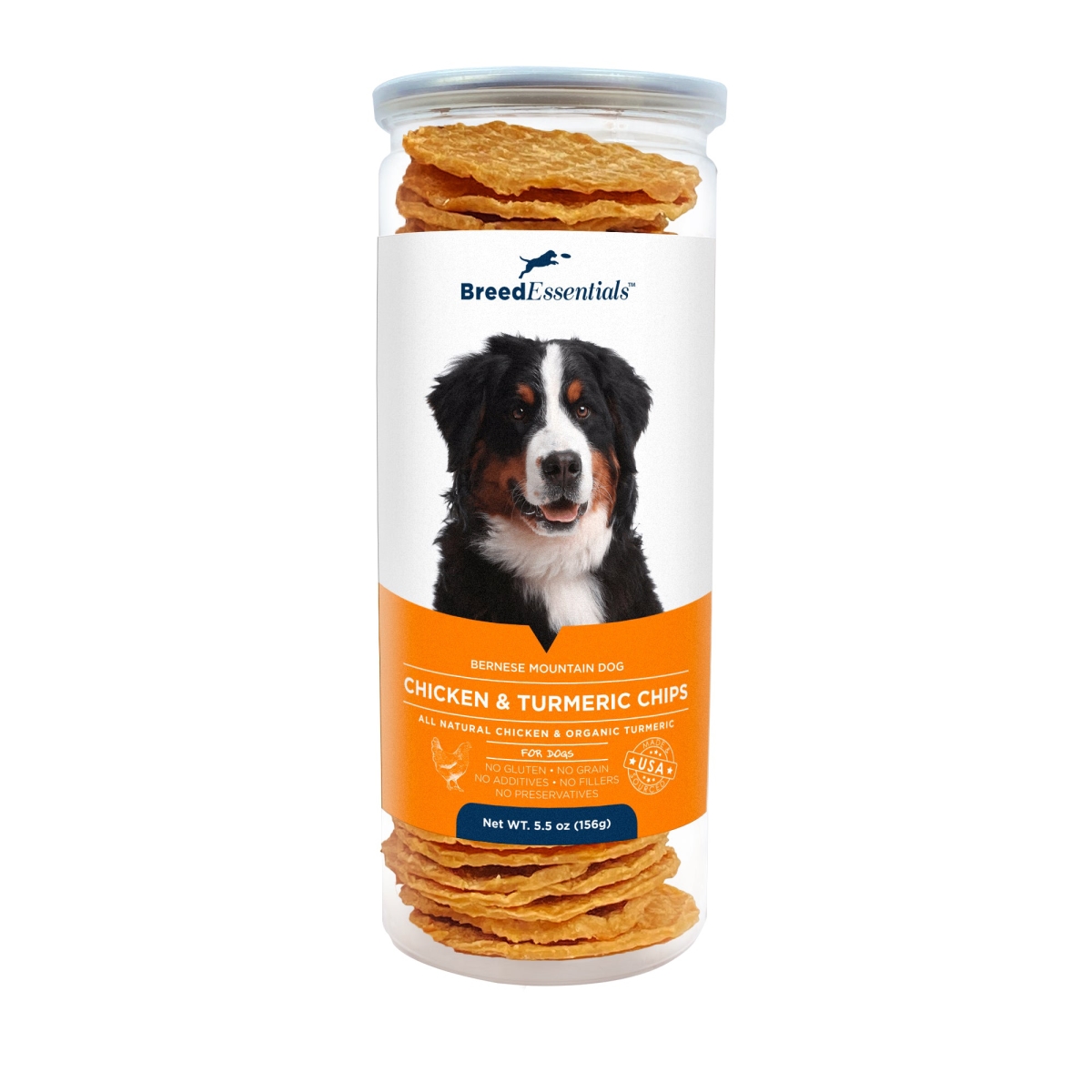 Picture of Breed Essentials 197247001690 5.5 oz Chicken & Turmeric Chips - Bernese Mountain Dog