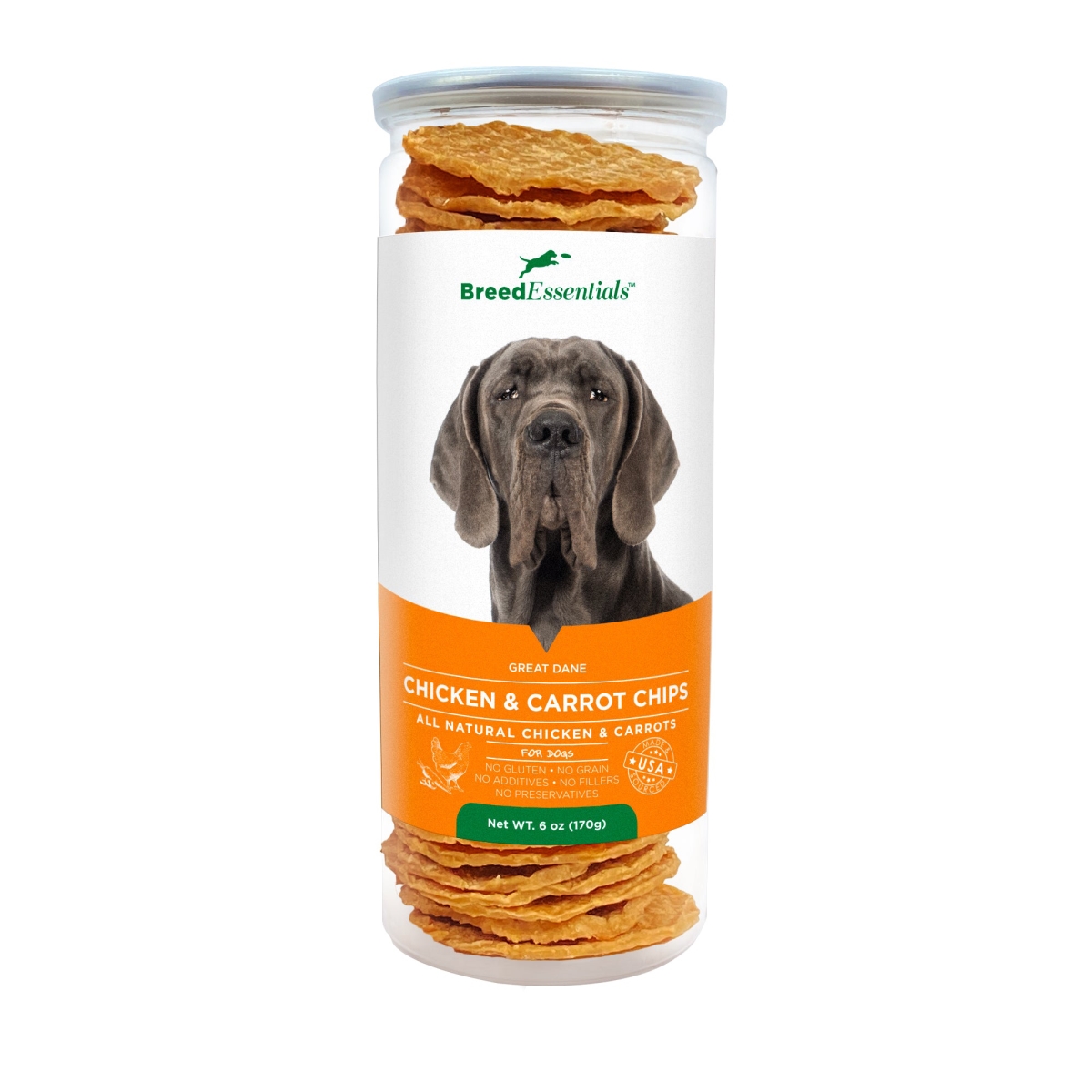 Picture of Breed Essentials 197247001737 6 oz Chicken & Carrot Chips - Great Dane