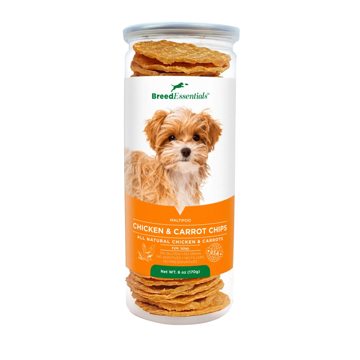Picture of Breed Essentials 197247001980 6 oz Chicken & Carrot Chips - Maltipoo