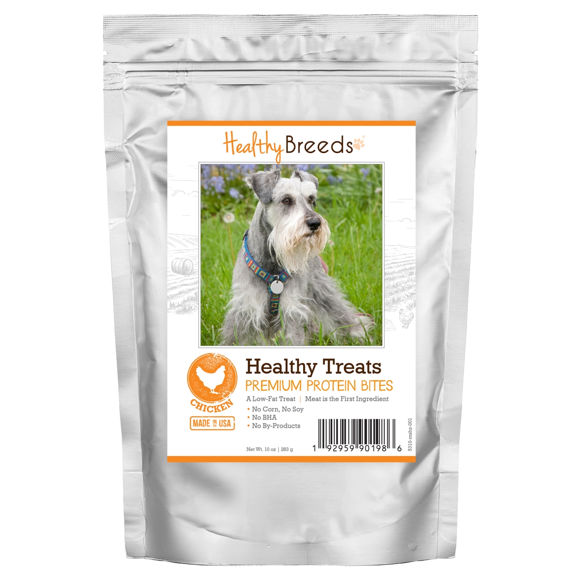 Picture of Healthy Breeds 192959901986 Miniature Schnauzer Healthy Treats Premium Protein Bites Chicken Dog Treats&#44; 10 oz