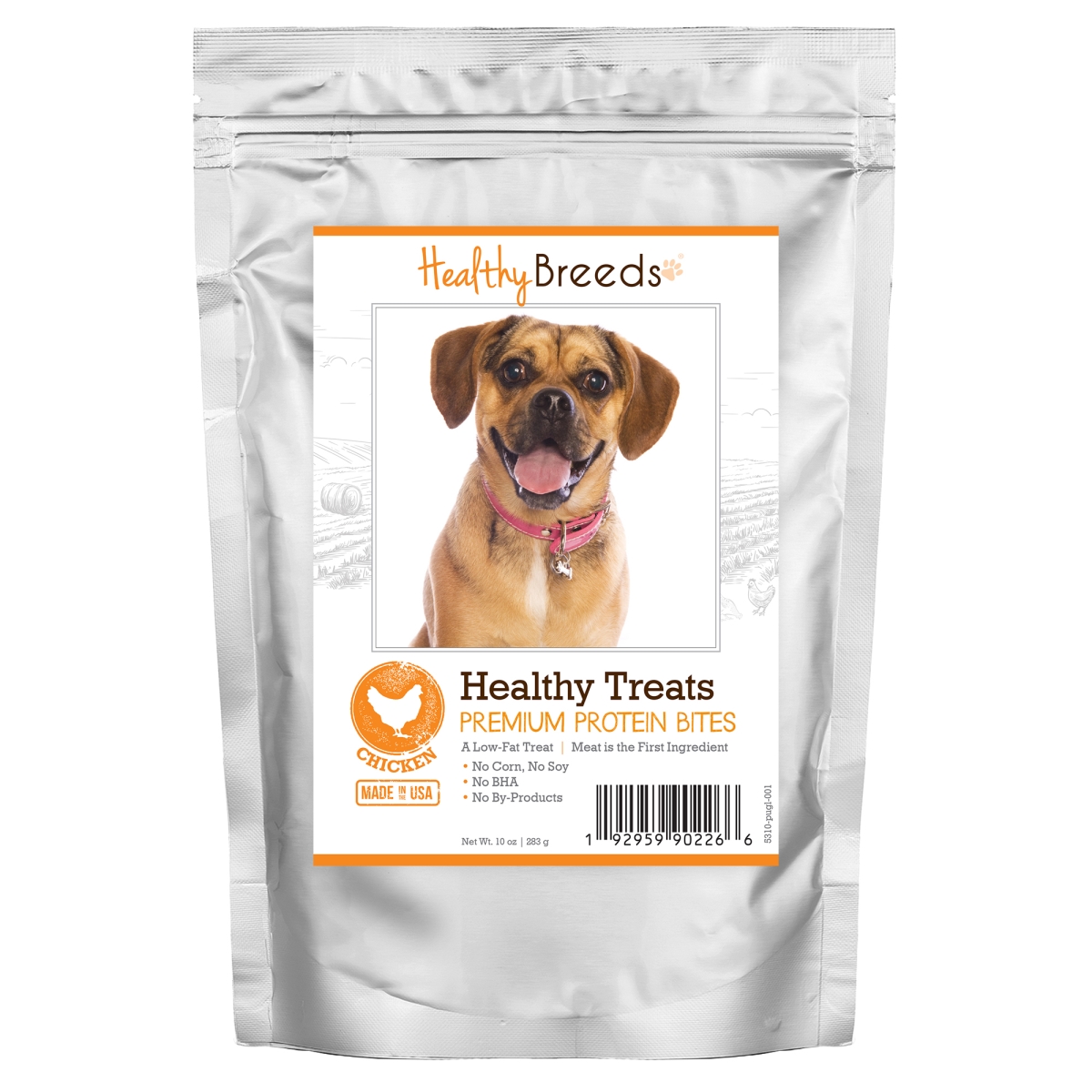Picture of Healthy Breeds 192959902266 Puggle Healthy Treats Premium Protein Bites Chicken Dog Treats&#44; 10 oz