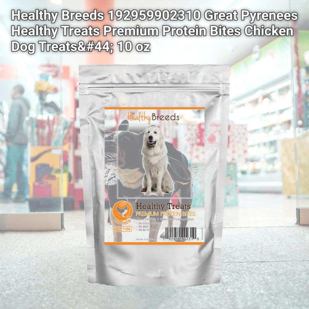 Picture of Healthy Breeds 192959902310 Great Pyrenees Healthy Treats Premium Protein Bites Chicken Dog Treats&#44; 10 oz