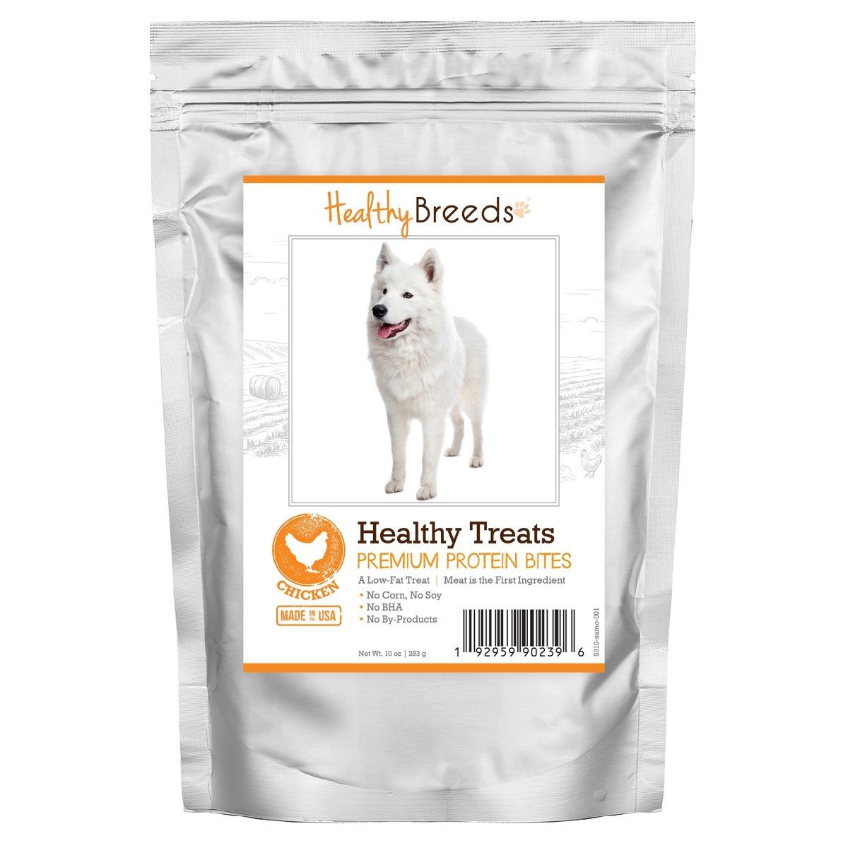 Picture of Healthy Breeds 192959902396 Samoyed Healthy Treats Premium Protein Bites Chicken Dog Treats&#44; 10 oz