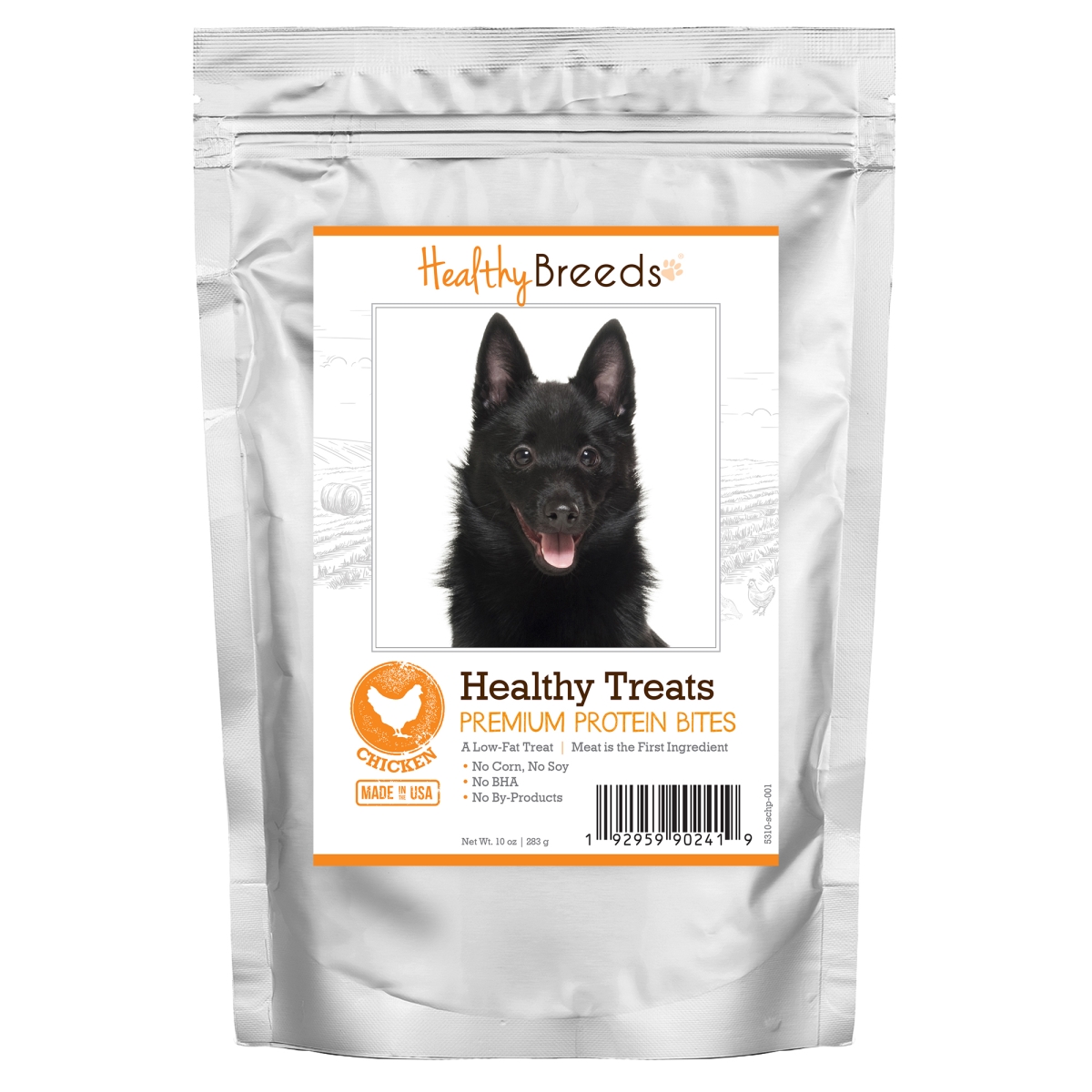 Picture of Healthy Breeds 192959902419 Schipperke Healthy Treats Premium Protein Bites Chicken Dog Treats&#44; 10 oz