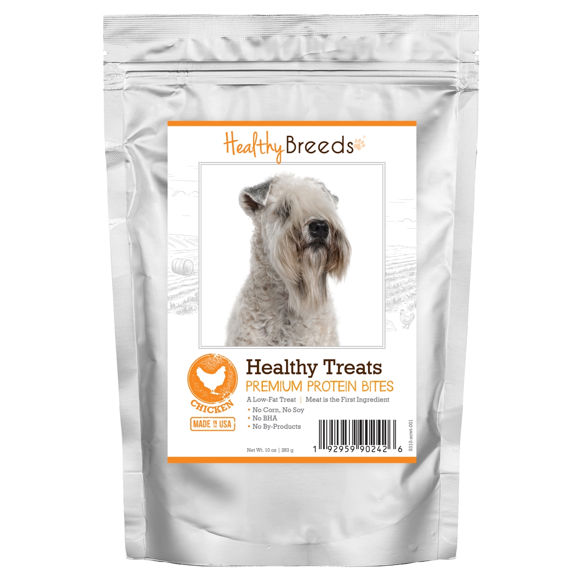 Picture of Healthy Breeds 192959902426 Soft Coated Wheaten Terrier Healthy Treats Premium Protein Bites Chicken Dog Treats&#44; 10 oz