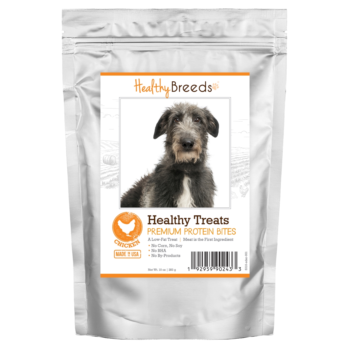 Picture of Healthy Breeds 192959902433 Scottish Deerhound Healthy Treats Premium Protein Bites Chicken Dog Treats&#44; 10 oz