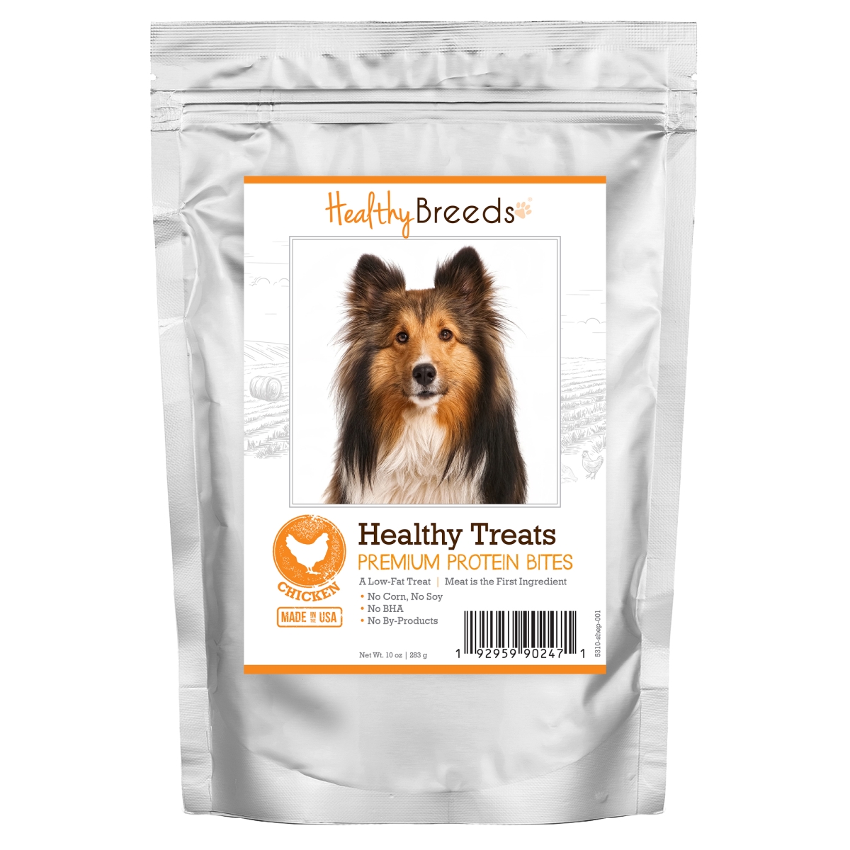Picture of Healthy Breeds 192959902471 Shetland Sheepdog Healthy Treats Premium Protein Bites Chicken Dog Treats&#44; 10 oz