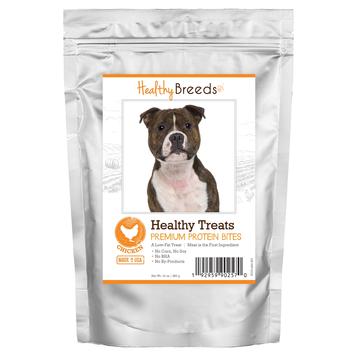 Picture of Healthy Breeds 192959902570 Staffordshire Bull Terrier Healthy Treats Premium Protein Bites Chicken Dog Treats&#44; 10 oz