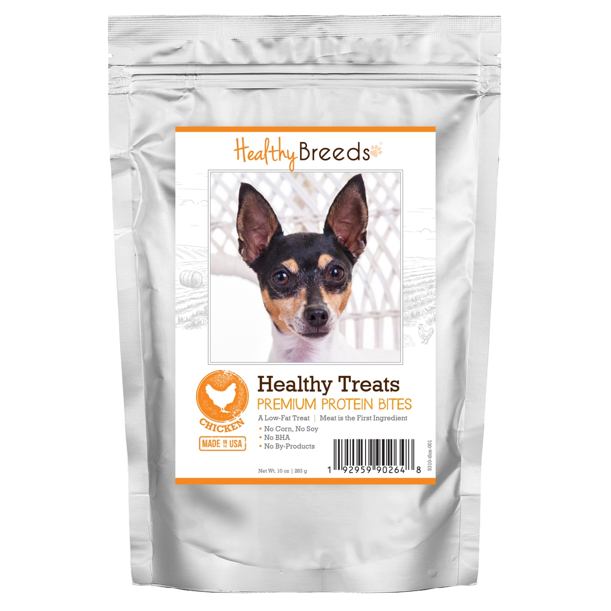 Picture of Healthy Breeds 192959902648 Toy Fox Terrier Healthy Treats Premium Protein Bites Chicken Dog Treats&#44; 10 oz