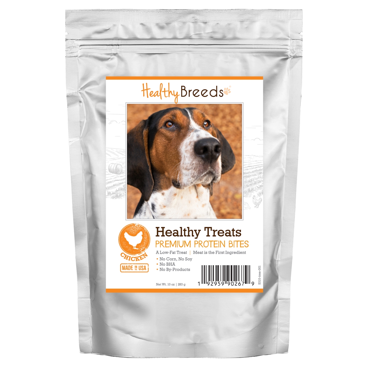 Picture of Healthy Breeds 192959902679 Treeing Walker Coonhound Healthy Treats Premium Protein Bites Chicken Dog Treats&#44; 10 oz