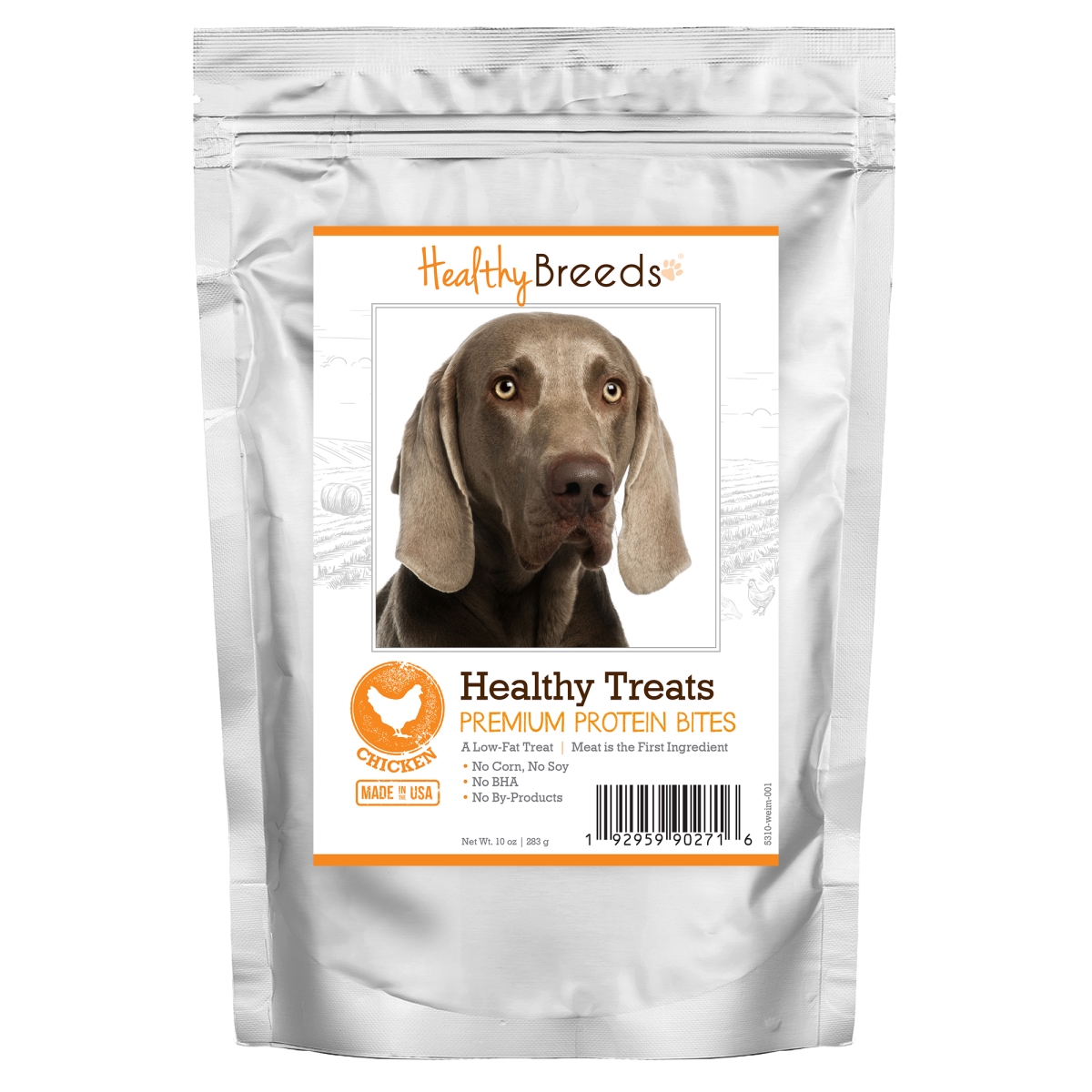 Picture of Healthy Breeds 192959902716 Weimaraner Healthy Treats Premium Protein Bites Chicken Dog Treats&#44; 10 oz
