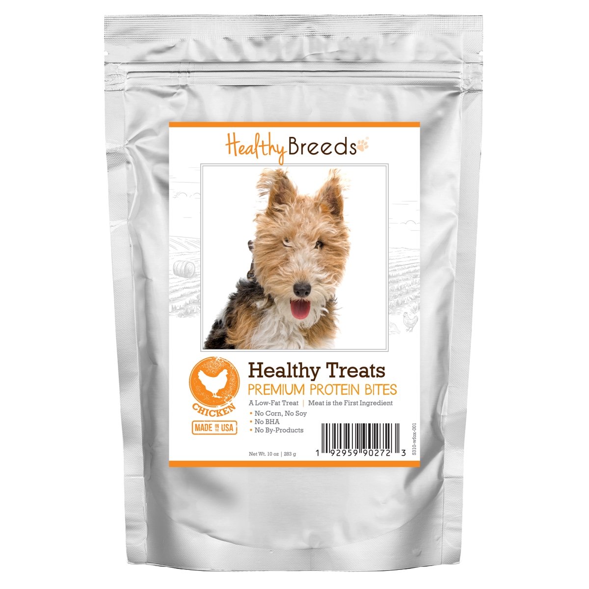 Picture of Healthy Breeds 192959902723 Wire Fox Terrier Healthy Treats Premium Protein Bites Chicken Dog Treats&#44; 10 oz