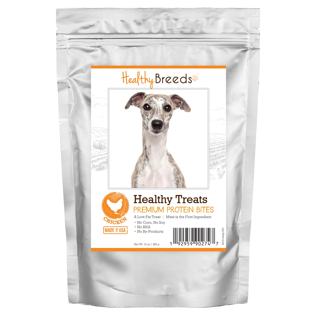 Picture of Healthy Breeds 192959902747 Whippet Healthy Treats Premium Protein Bites Chicken Dog Treats&#44; 10 oz