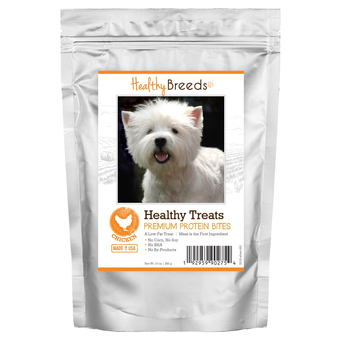 Picture of Healthy Breeds 192959902754 West Highland White Terrier Healthy Treats Premium Protein Bites Chicken Dog Treats&#44; 10 oz