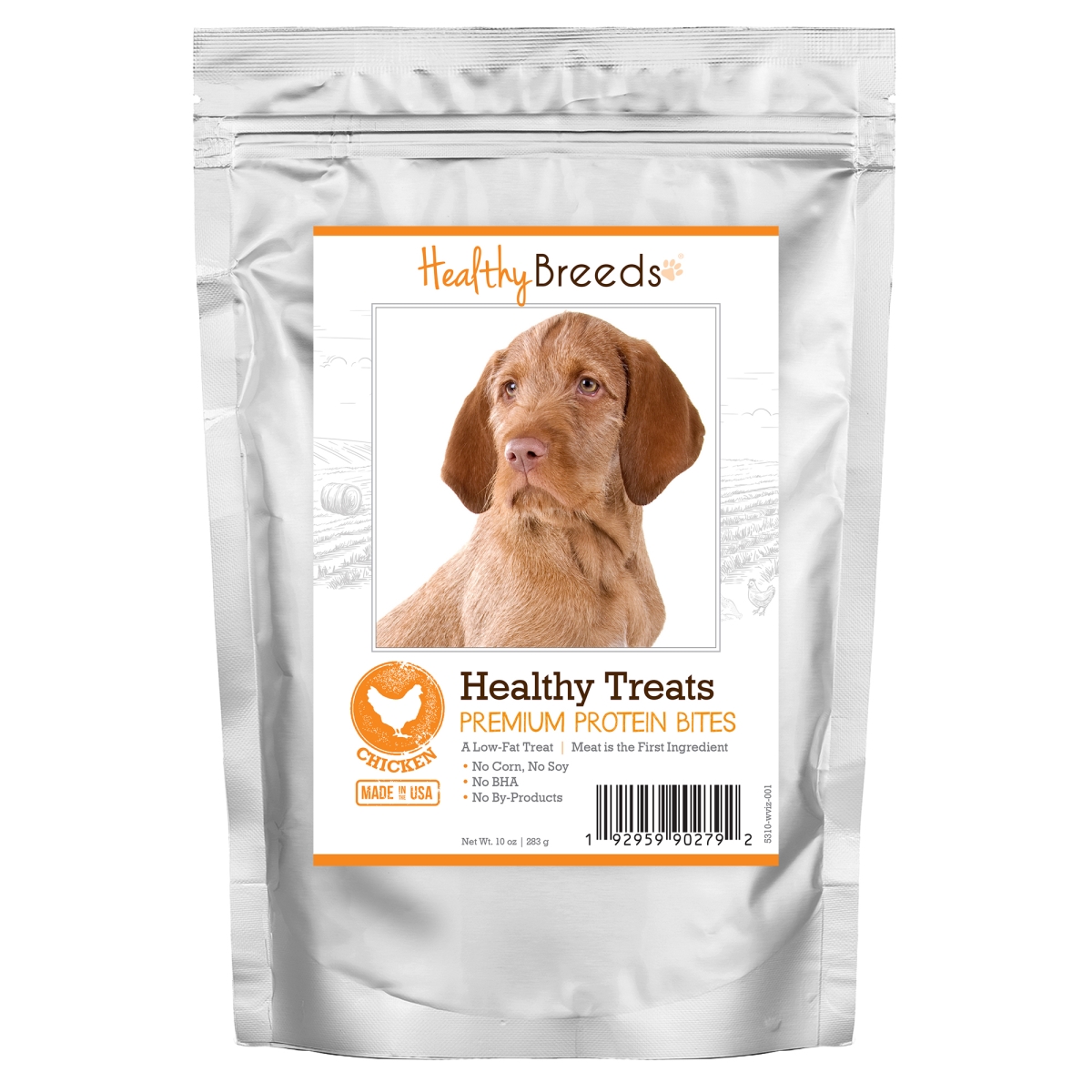 Picture of Healthy Breeds 192959902792 Wirehaired Vizsla Healthy Treats Premium Protein Bites Chicken Dog Treats&#44; 10 oz