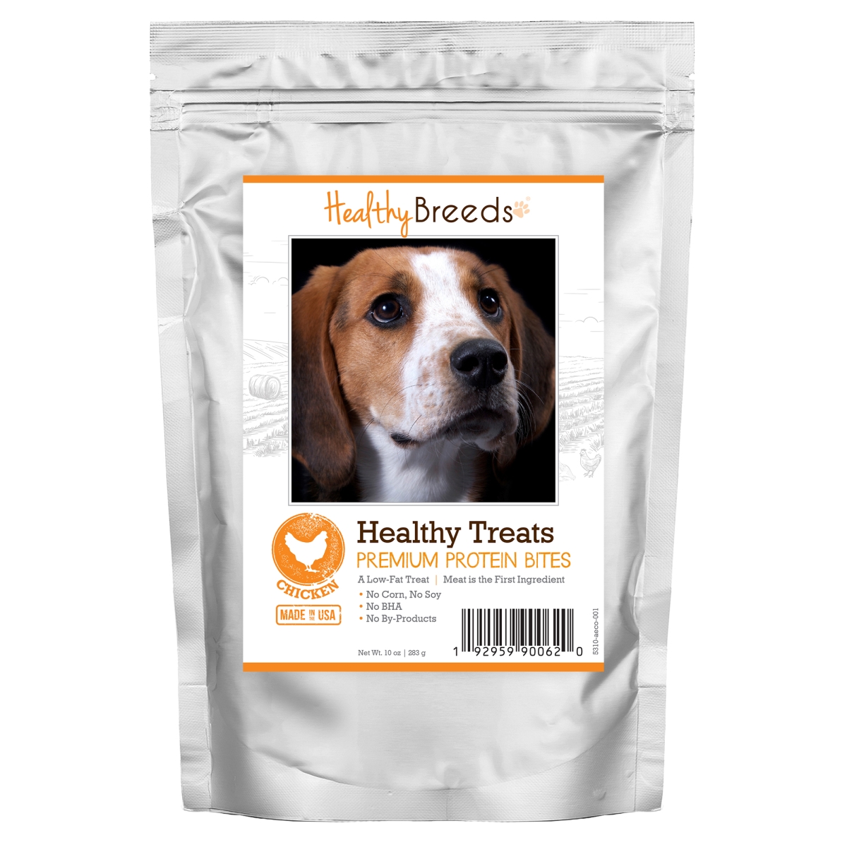 Picture of Healthy Breeds 192959900620 American English Coonhound Healthy Treats Premium Protein Bites Chicken Dog Treats&#44; 10 oz