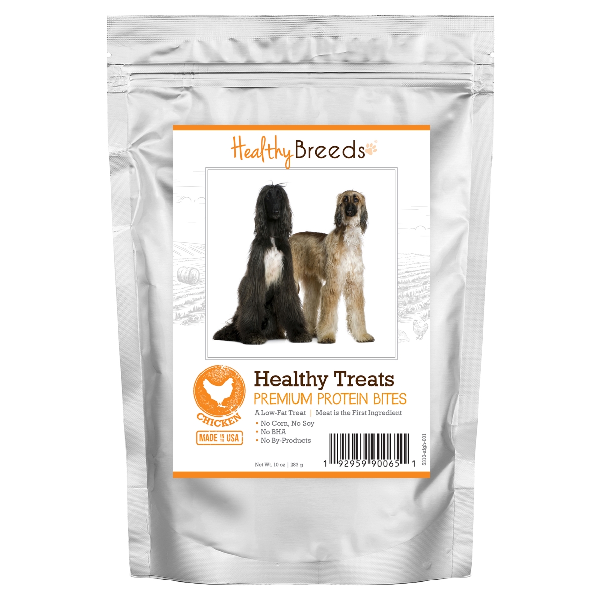 Picture of Healthy Breeds 192959900651 Afghan Hound Healthy Treats Premium Protein Bites Chicken Dog Treats&#44; 10 oz