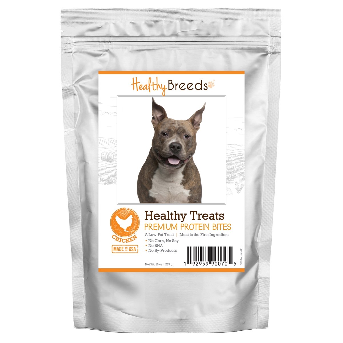 Picture of Healthy Breeds 192959900705 American Staffordshire Terrier Healthy Treats Premium Protein Bites Chicken Dog Treats&#44; 10 oz