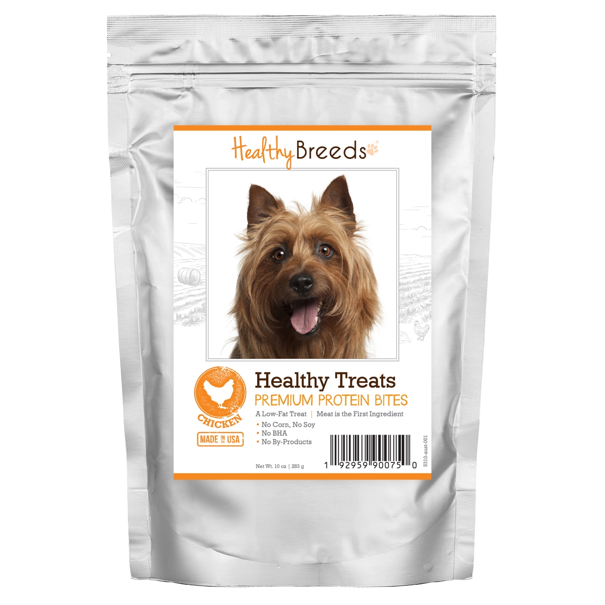 Picture of Healthy Breeds 192959900750 Australian Terrier Healthy Treats Premium Protein Bites Chicken Dog Treats&#44; 10 oz