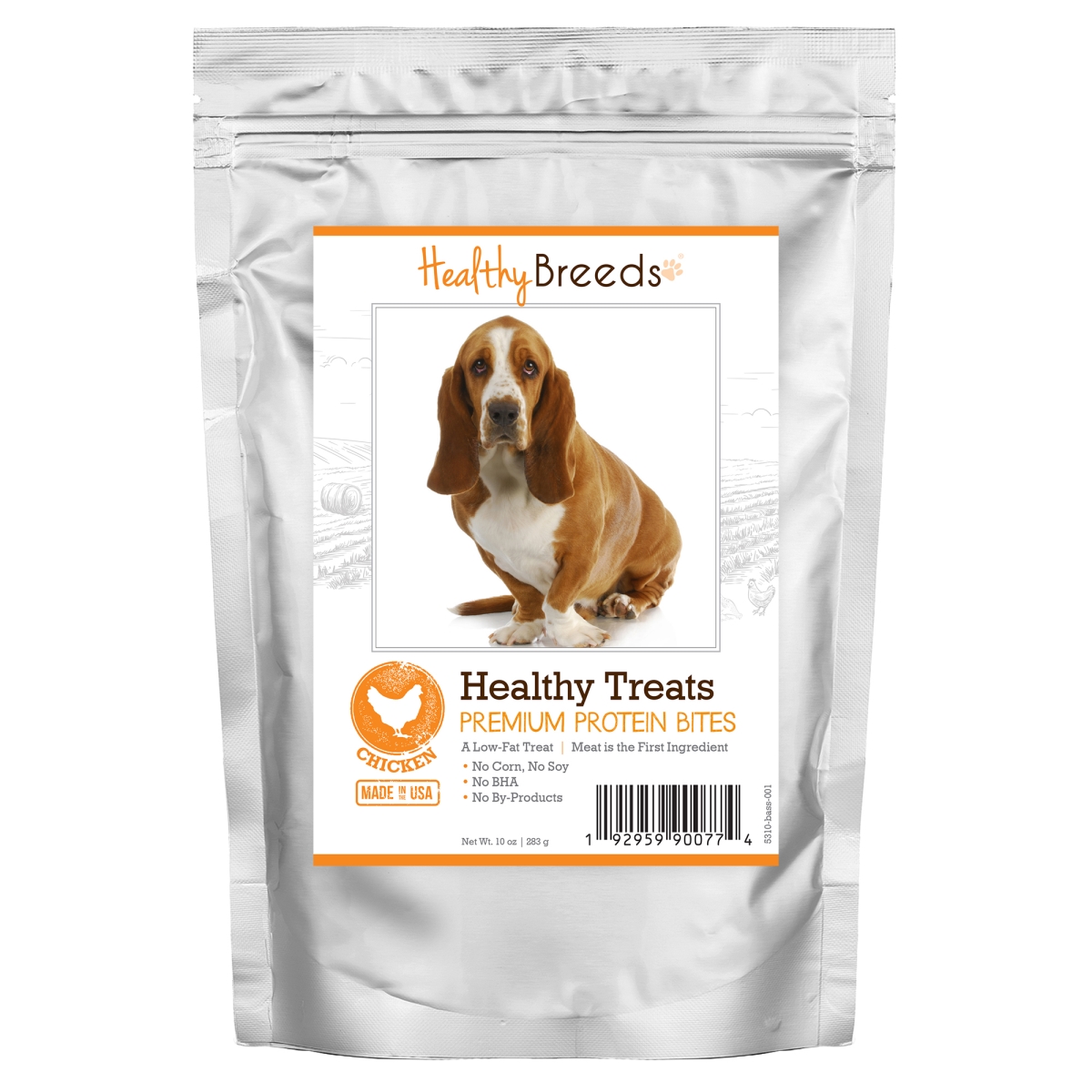 Picture of Healthy Breeds 192959900774 Basset Hound Healthy Treats Premium Protein Bites Chicken Dog Treats&#44; 10 oz