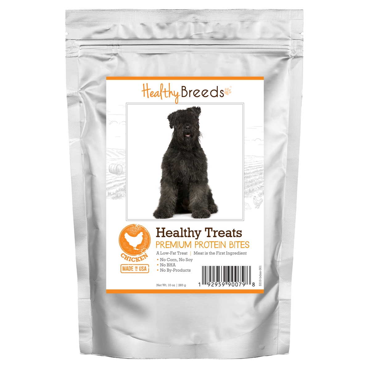 Picture of Healthy Breeds 192959900798 Bouvier des Flandres Healthy Treats Premium Protein Bites Chicken Dog Treats&#44; 10 oz