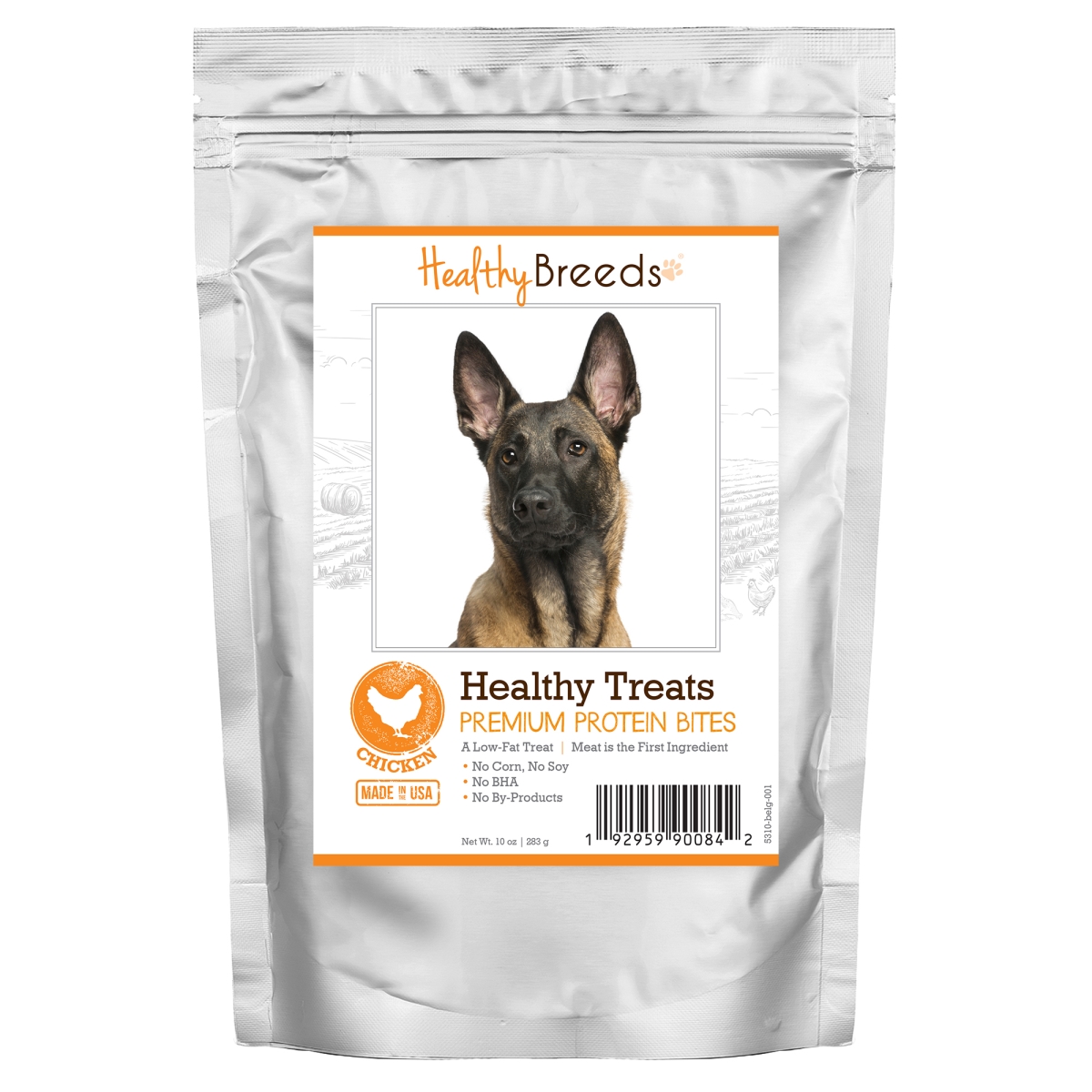 Picture of Healthy Breeds 192959900842 Belgian Malinois Healthy Treats Premium Protein Bites Chicken Dog Treats&#44; 10 oz