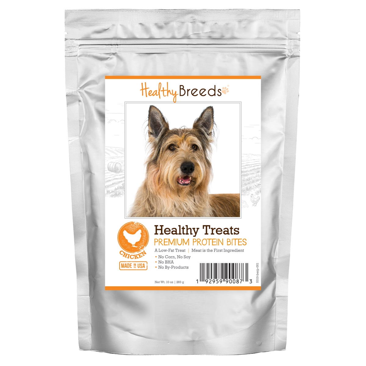 Picture of Healthy Breeds 192959900873 Berger Picard Healthy Treats Premium Protein Bites Chicken Dog Treats&#44; 10 oz