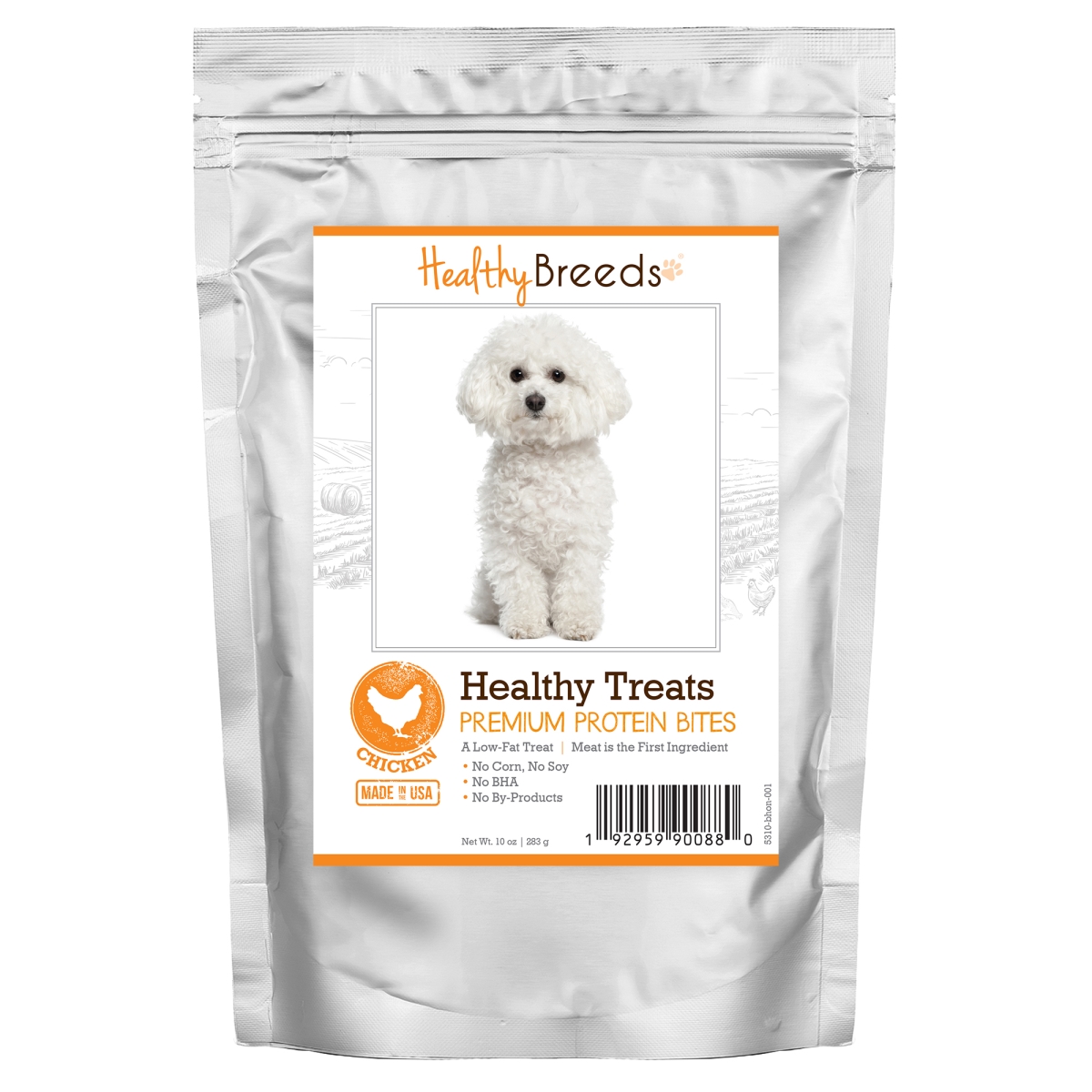 Picture of Healthy Breeds 192959900880 Bichon Frise Healthy Treats Premium Protein Bites Chicken Dog Treats&#44; 10 oz